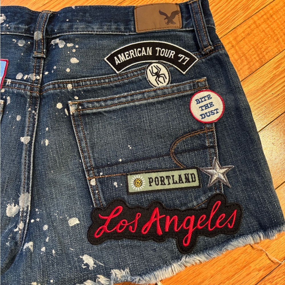 American Eagle Limited Edition Denim Patch Shorts - image 6